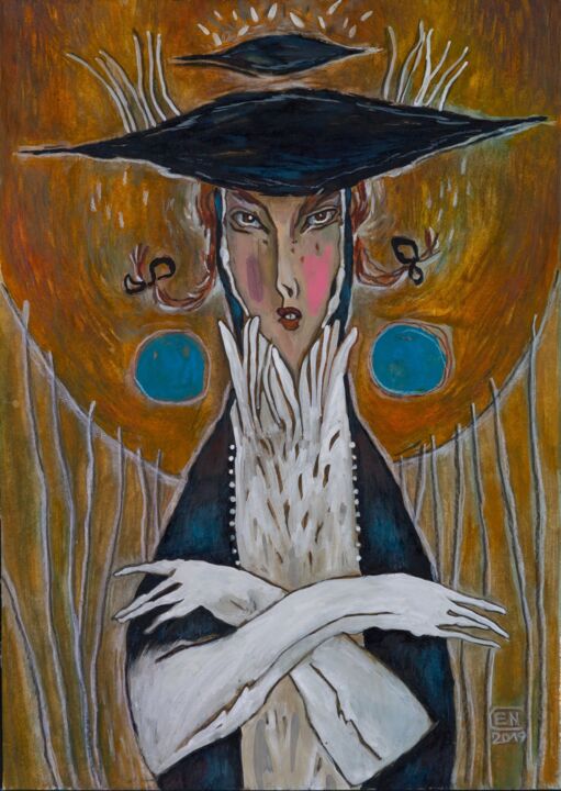Malerei mit dem Titel "Portrait Of The Sor…" von Natasha Ermolaeva, Original-Kunstwerk, Aquarell
