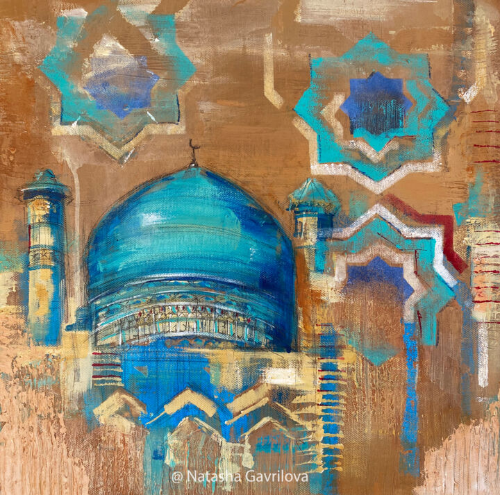 Pintura titulada "Blue domes" por Natasha Granata, Obra de arte original, Acrílico