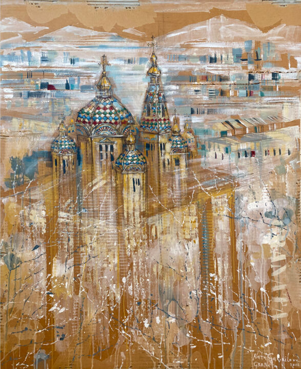 Painting titled "Ascension Cathedral…" by Natasha Granata, Original Artwork, Acrylic
