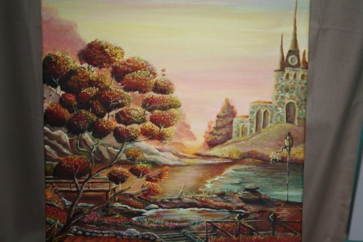 Painting titled "Château du soleil" by Natasha Pelley-Smith, Original Artwork, Acrylic