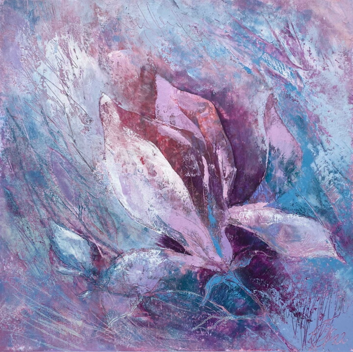 Painting titled "In the magnolia gar…" by Natasha Zhukova, Original Artwork, Wax