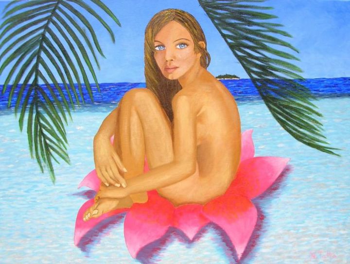 Malerei mit dem Titel "Sea flower" von Natasha Tatta, Original-Kunstwerk