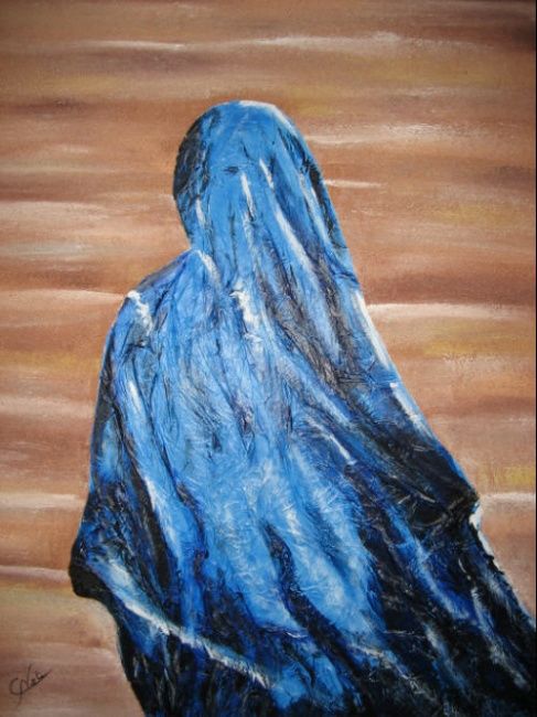 Painting titled "Femme Marocaine" by Nathanael Cesar, Original Artwork, Oil