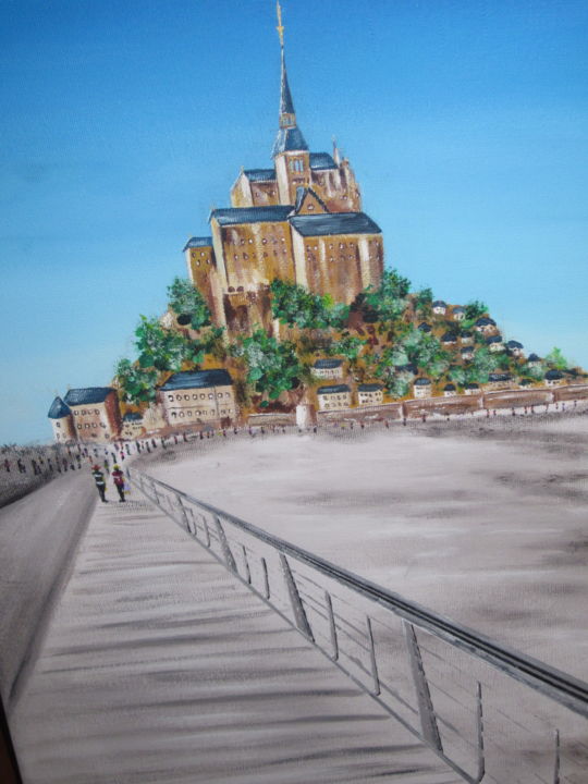 Painting titled "Le nouveau Mont St…" by Nathanael Cesar, Original Artwork, Acrylic