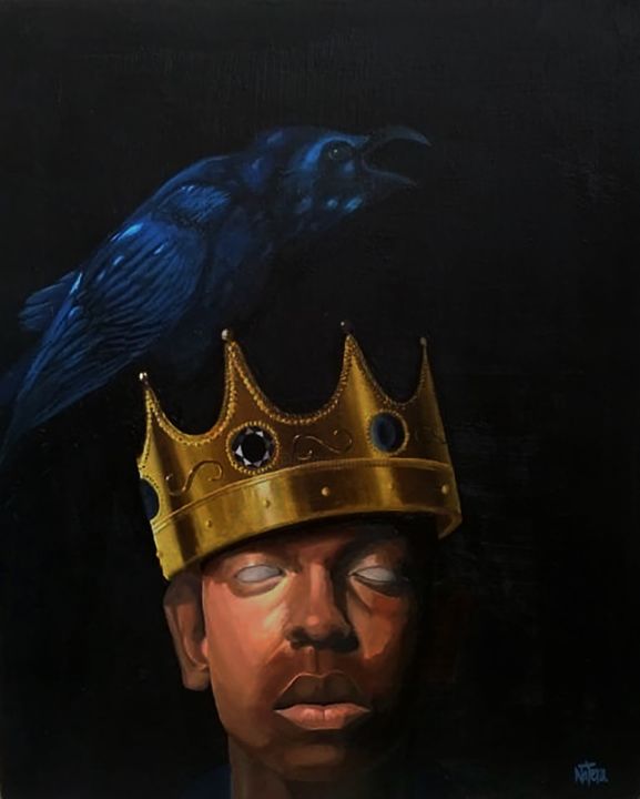 Pintura titulada "La corona del cuervo" por Tony Natera, Obra de arte original, Oleo