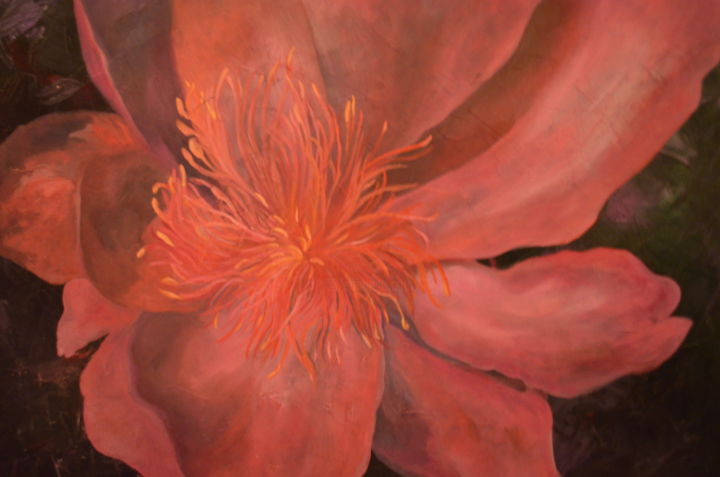 Peinture intitulée "rose" par Nathalie Drouard Theophile, Œuvre d'art originale, Huile