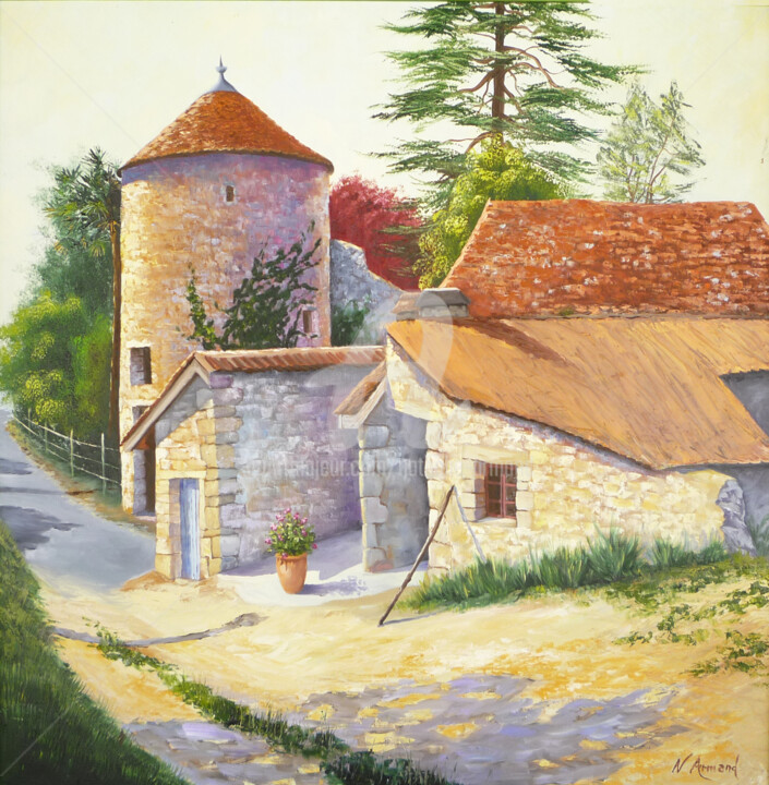 Peinture intitulée "Orthez" par Nathalie Armand, Œuvre d'art originale, Huile