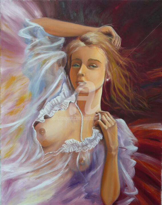 Painting titled "Sensualité" by Nathalie Armand, Original Artwork, Oil