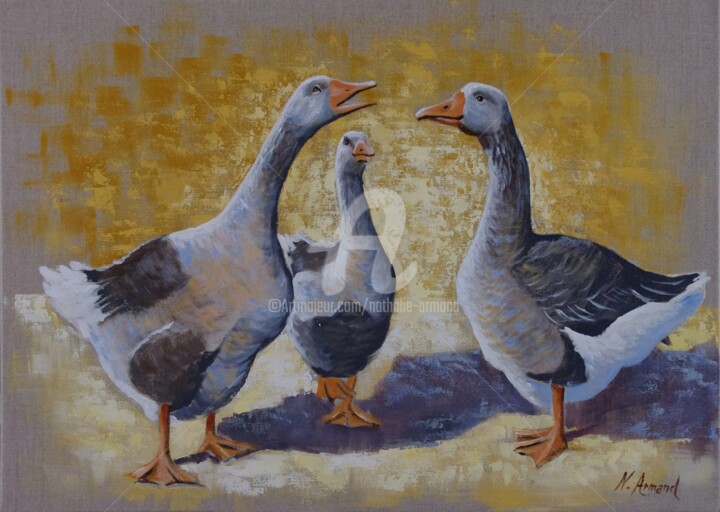 Painting titled "conciliabule.jpg" by Nathalie Armand, Original Artwork, Oil