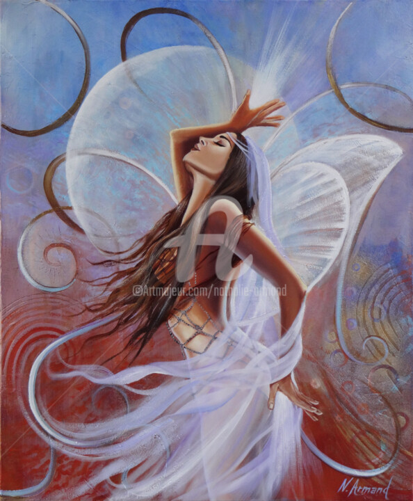 Painting titled "Evanescence" by Nathalie Armand, Original Artwork, Oil