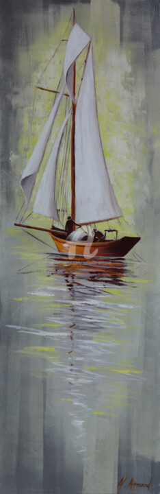 Peinture intitulée "le-vieux-voilier-pa…" par Nathalie Armand, Œuvre d'art originale, Acrylique
