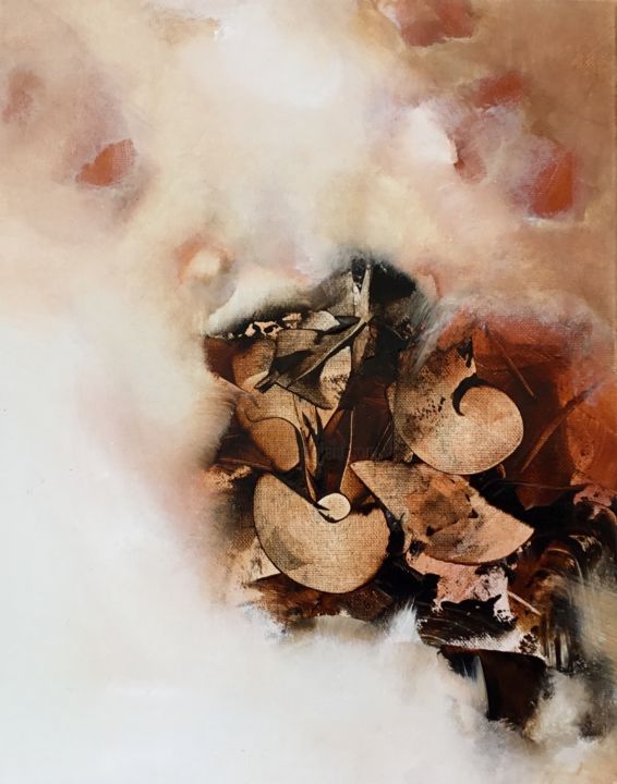 Painting titled "Un nuage de douceur" by Nathalie Bardyn, Original Artwork, Acrylic