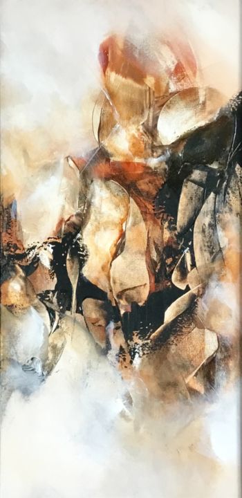 Pittura intitolato ""Incandescence"" da Nathalie Bardyn, Opera d'arte originale, Acrilico