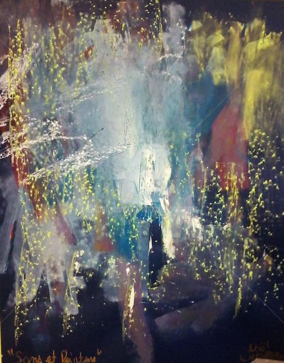 Painting titled "SONS ET PEINTURE. (…" by Nathalie Bellanger, Original Artwork, Chalk
