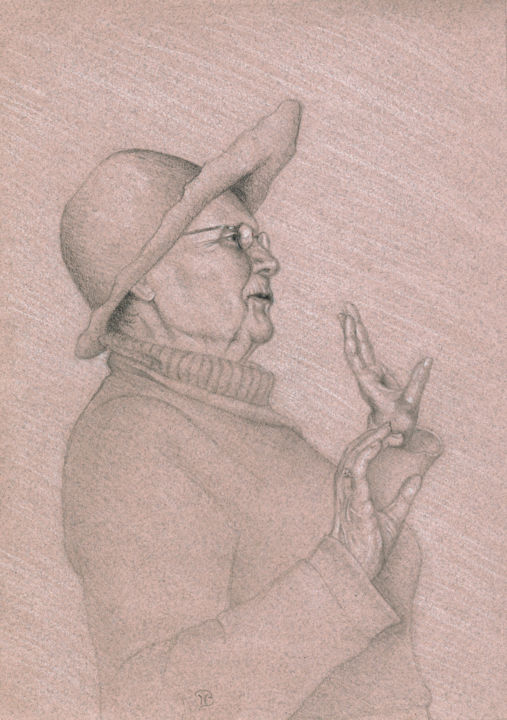 Drawing titled "La coquette" by Nathalie Bernard, Original Art, Graphite