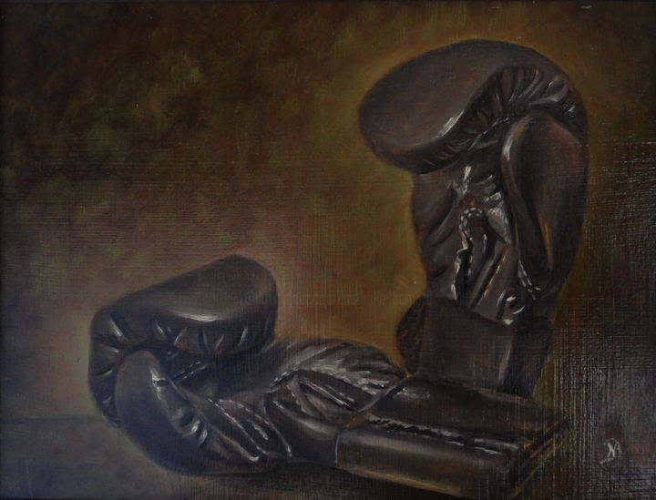 Peinture intitulée "Le repos du guerrier" par Nathalie Bernard, Œuvre d'art originale, Huile