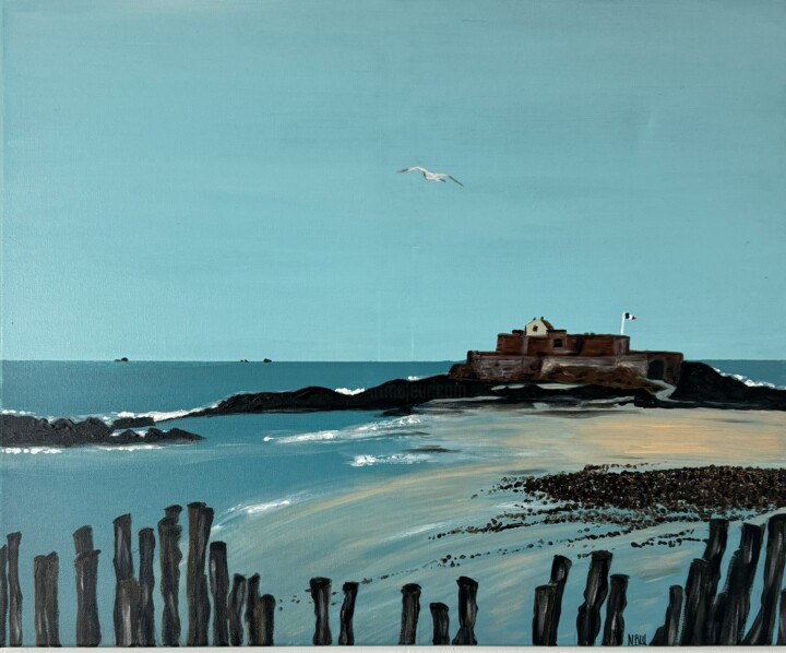 Painting titled "LE FORT NATIONAL" by Nathalie Blu, Original Artwork, Acrylic