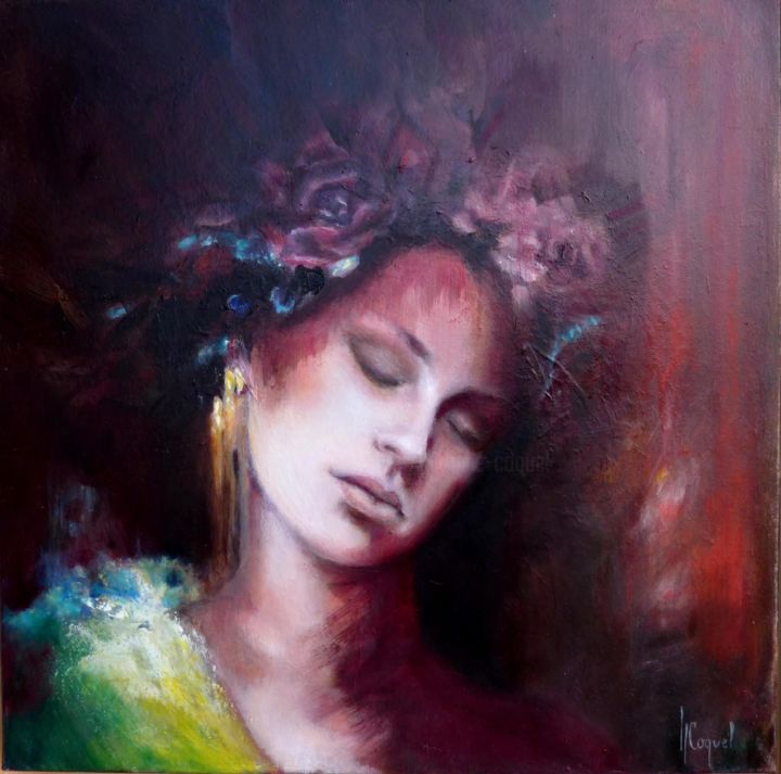 Painting titled ""Le Repos"" by Nathalie Coquel Duvillier, Original Artwork, Oil