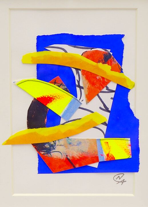 Collages intitulée "M7 - COLLAGE FLOTTA…" par Nathalie Cuvelier Abstraction(S), Œuvre d'art originale, Collages