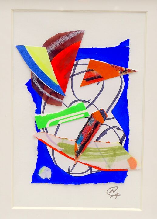 Κολάζ με τίτλο "M8 - Collage flotta…" από Nathalie Cuvelier Abstraction(S), Αυθεντικά έργα τέχνης, Ακρυλικό
