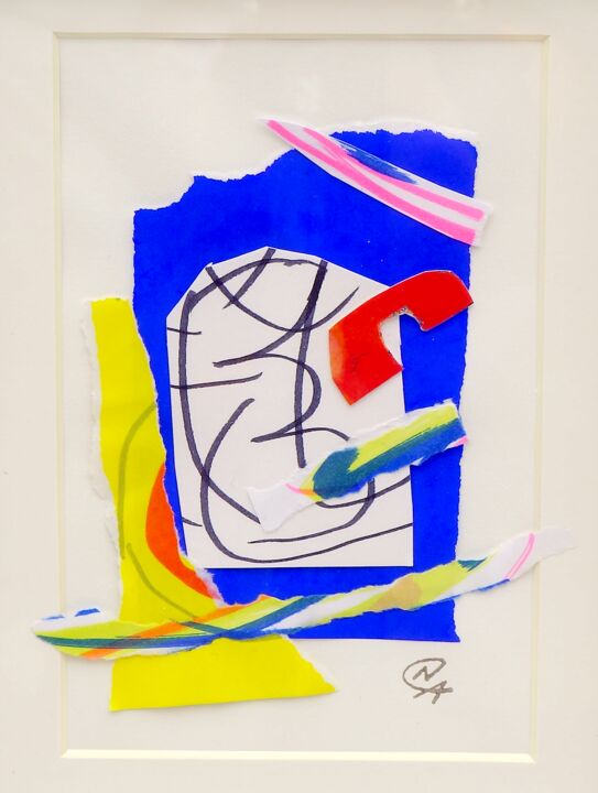 Коллажи под названием "M2 - Collage flotta…" - Nathalie Cuvelier Abstraction(S), Подлинное произведение искусства, Маркер