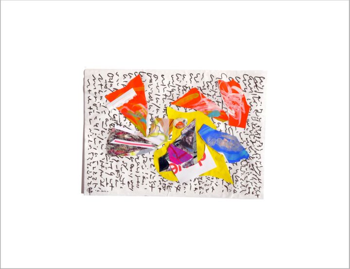 Collages titulada "Envolée lyrique" por Nathalie Cuvelier Abstraction(S), Obra de arte original, Collages