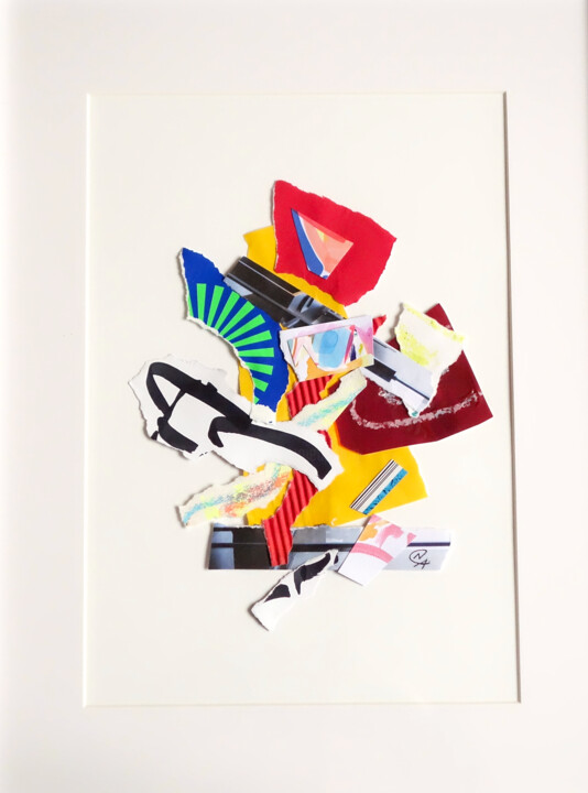Collages intitulée "Free Jazz 2" par Nathalie Cuvelier Abstraction(S), Œuvre d'art originale, Craie