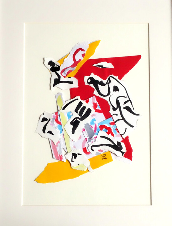 "Free Jazz 6" başlıklı Kolaj Nathalie Cuvelier Abstraction(S) tarafından, Orijinal sanat, Kolaj