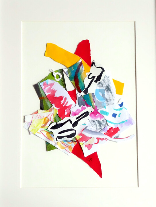 Collages intitolato "Free Jazz 9" da Nathalie Cuvelier Abstraction(S), Opera d'arte originale, Collages