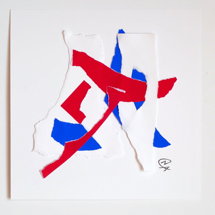 Collages titled "Suite Française 14" by Nathalie Cuvelier Abstraction(S), Original Artwork, Collages