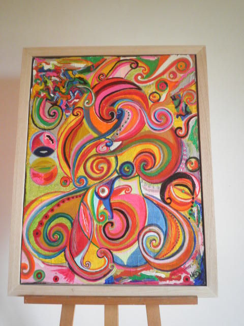 Painting titled "Spirales" by Nathalie Dieu, Original Artwork, Acrylic
