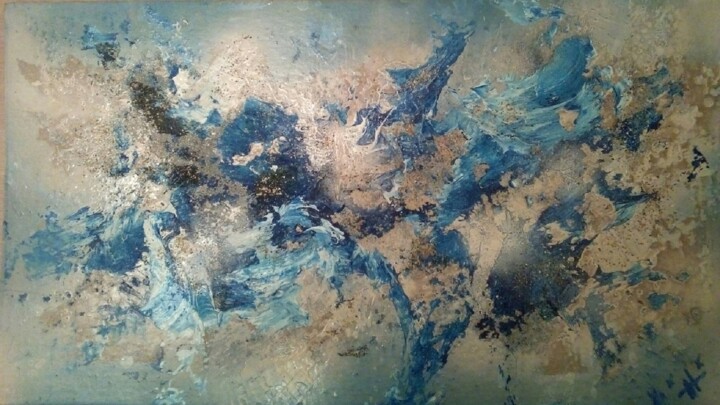 Peinture intitulée "Les Bleus du Sable.…" par Nathalie Dugarin Desaulty, Œuvre d'art originale