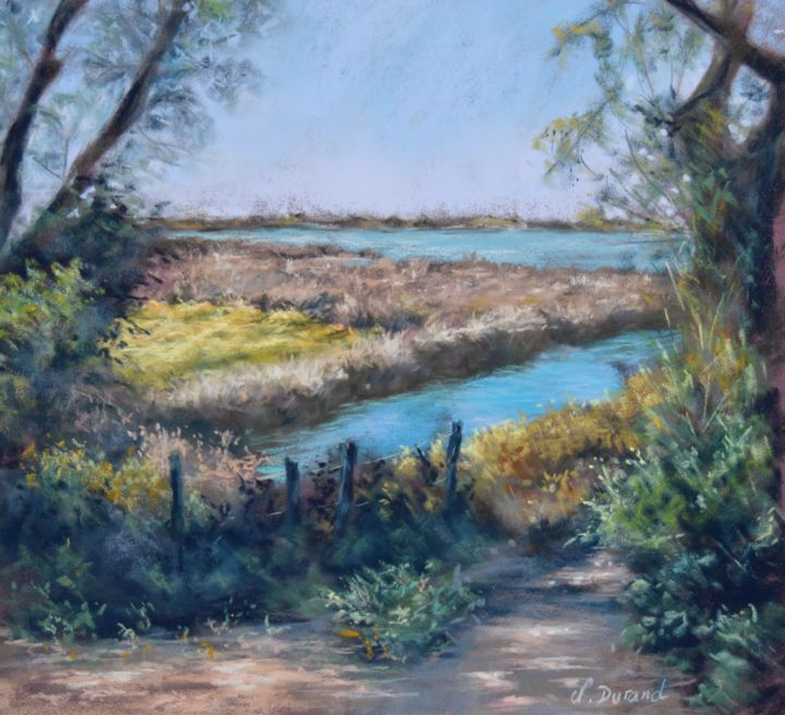 Painting titled "Camargue" by Nathalie Durand (Ndpastelart), Original Artwork, Pastel