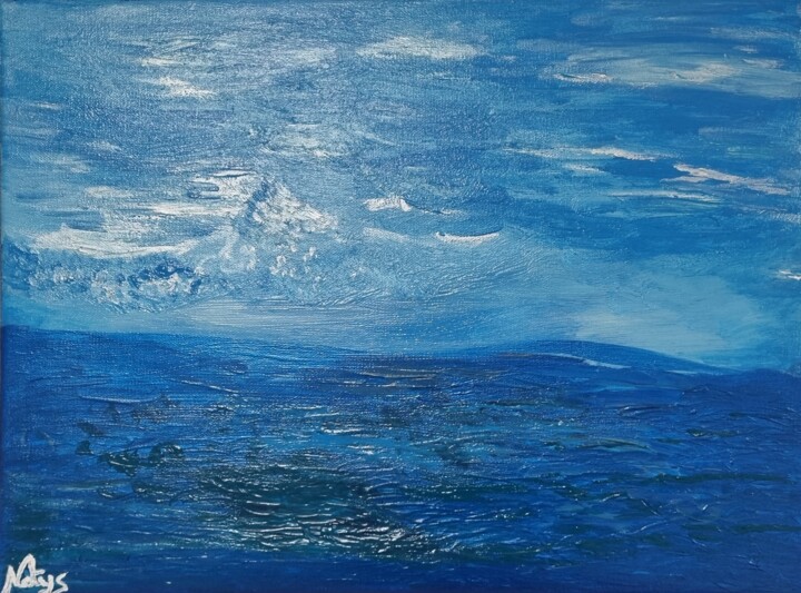 Painting titled "lac leman" by Nathalie Fernandes (Natys), Original Artwork, Acrylic