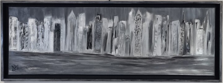 Painting titled "Manhattan City" by Nathalie Fernandes (Natys), Original Artwork, Acrylic