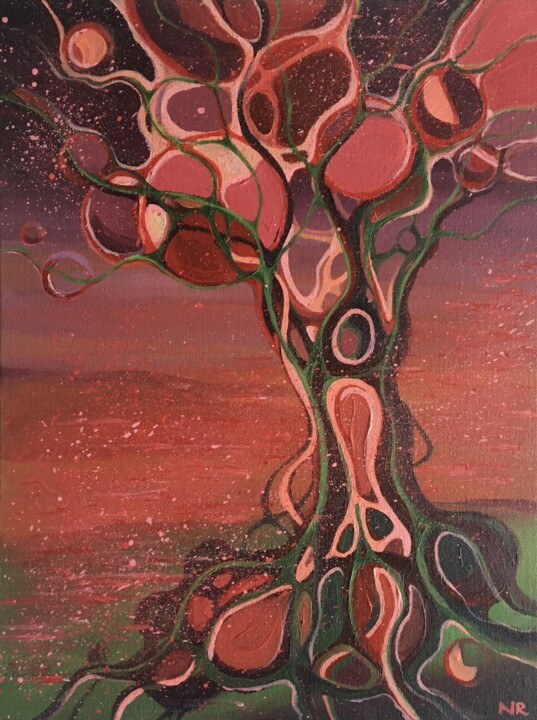 Peinture intitulée ""The Tree"" par Natalia Rigatto, Œuvre d'art originale, Acrylique