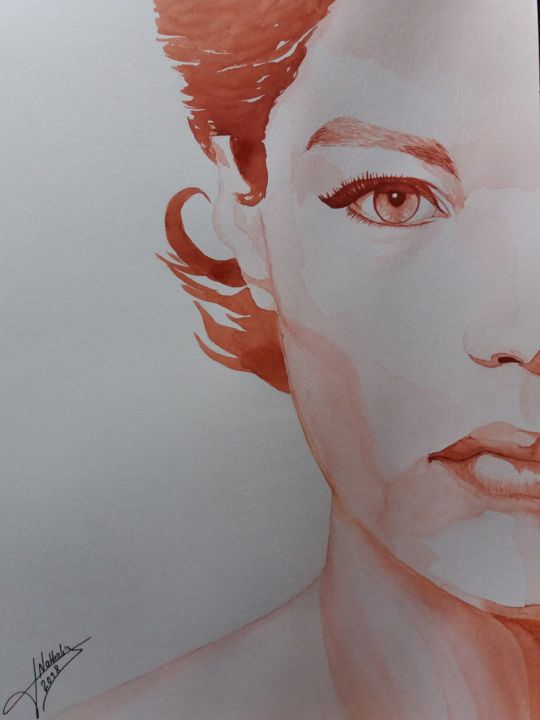 Peinture intitulée "Romy" par Nathalie Gilbert, Œuvre d'art originale, Aquarelle