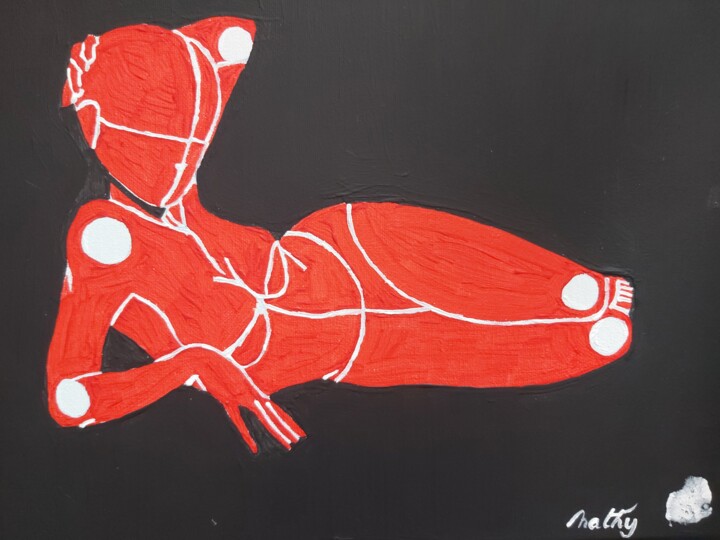 Картина под названием "L intelligence arti…" - Nathy ... (Nathy), Подлинное произведение искусства, Акрил Установлен на Дере…