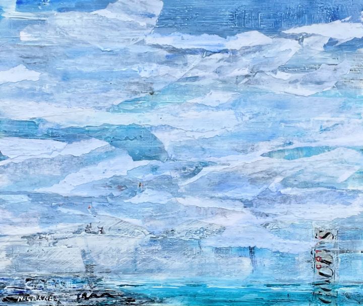 Peinture intitulée "ciel et mer 2" par Nathalie Grange, Œuvre d'art originale, Acrylique Monté sur Châssis en bois