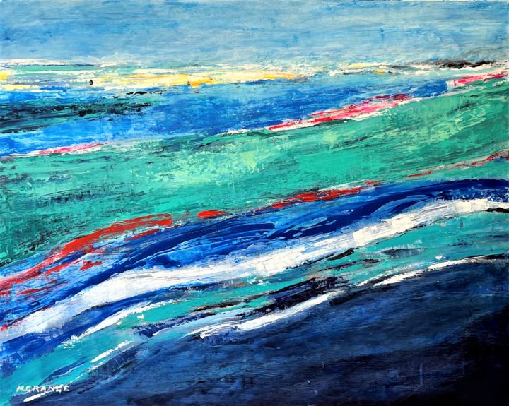 Peinture intitulée "marée basse" par Nathalie Grange, Œuvre d'art originale, Acrylique