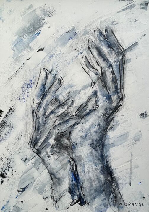 Peinture intitulée "émotions des mains" par Nathalie Grange, Œuvre d'art originale, Acrylique Monté sur Châssis en bois