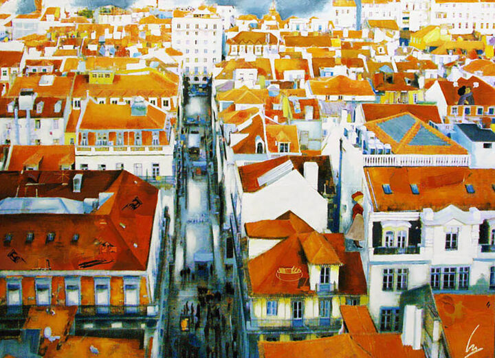 Pintura titulada "Le rêve de Magellan…" por Nathalie Lemaitre, Obra de arte original, Oleo Montado en Bastidor standard