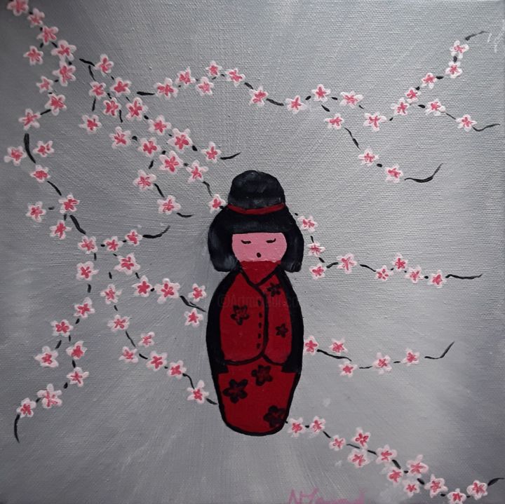 Peinture intitulée "Kokechi" par Nathalie Mansard, Œuvre d'art originale, Acrylique