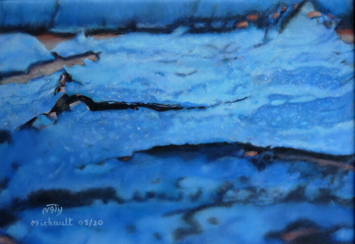 Pittura intitolato "Temps au bleu fixe" da Nathalie Michault, Opera d'arte originale, Pastello Montato su Cartone