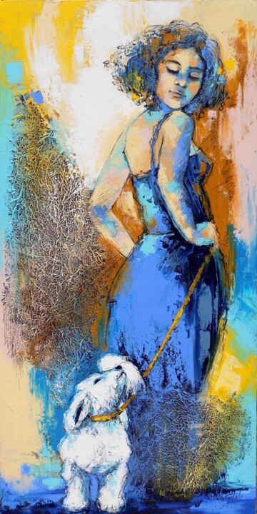 Peinture intitulée "La précieuse.Nathal…" par Nathalie Montel, Œuvre d'art originale, Acrylique Monté sur Châssis en bois