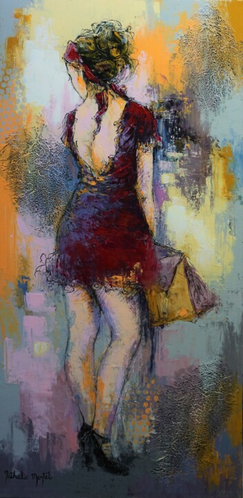 Pintura titulada "La petite robe" por Nathalie Montel, Obra de arte original, Acrílico Montado en Bastidor de camilla de mad…