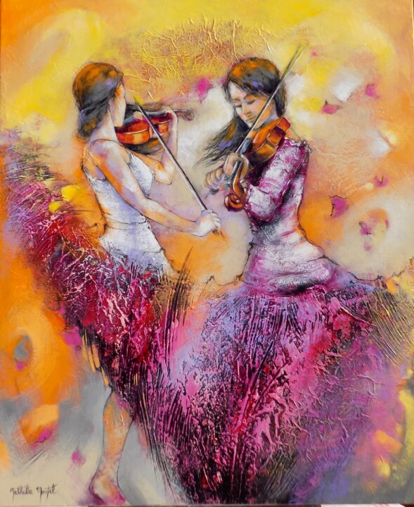 Peinture intitulée "Danse musicale.Nath…" par Nathalie Montel, Œuvre d'art originale, Acrylique Monté sur Châssis en bois