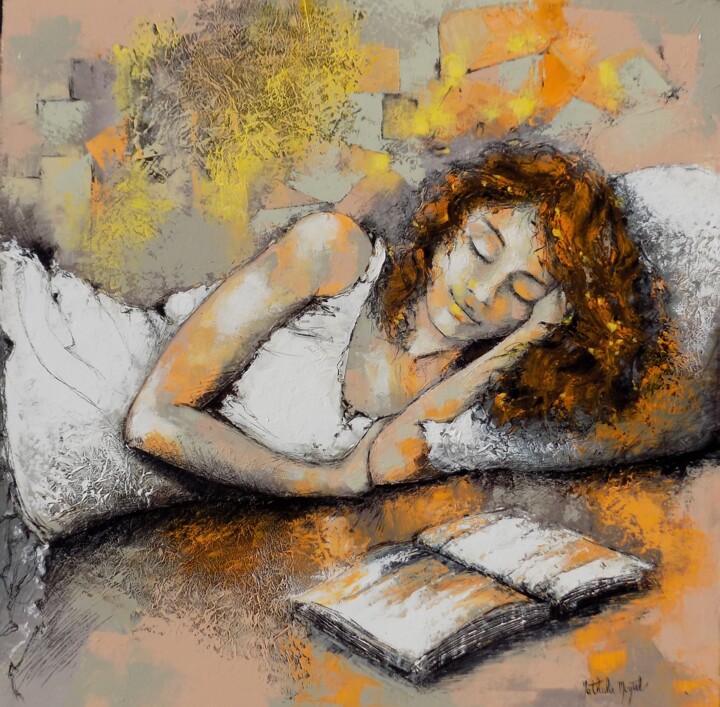 Pintura intitulada "Après la lecture.Na…" por Nathalie Montel, Obras de arte originais, Outro