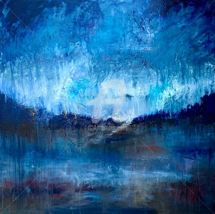 Peinture intitulée "BRISE BLEUTÉE" par Nathalie Morin, Œuvre d'art originale, Acrylique