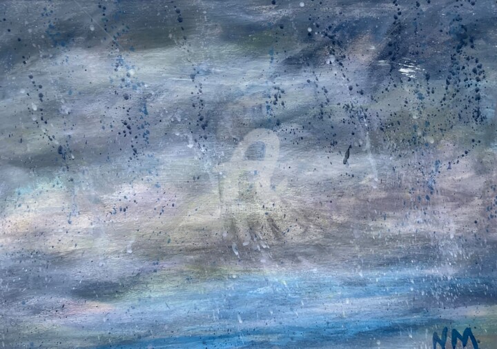 「Sailing through fogs」というタイトルの絵画 Nathalie Morinによって, オリジナルのアートワーク, アクリル